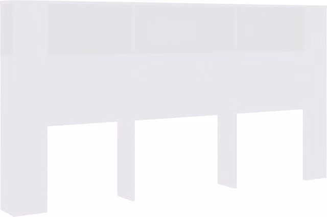 Testiera con contenitore e ripiano integrato bianca L: 200 cm, P: 18,5 cm, H: 104,5 cm – 1