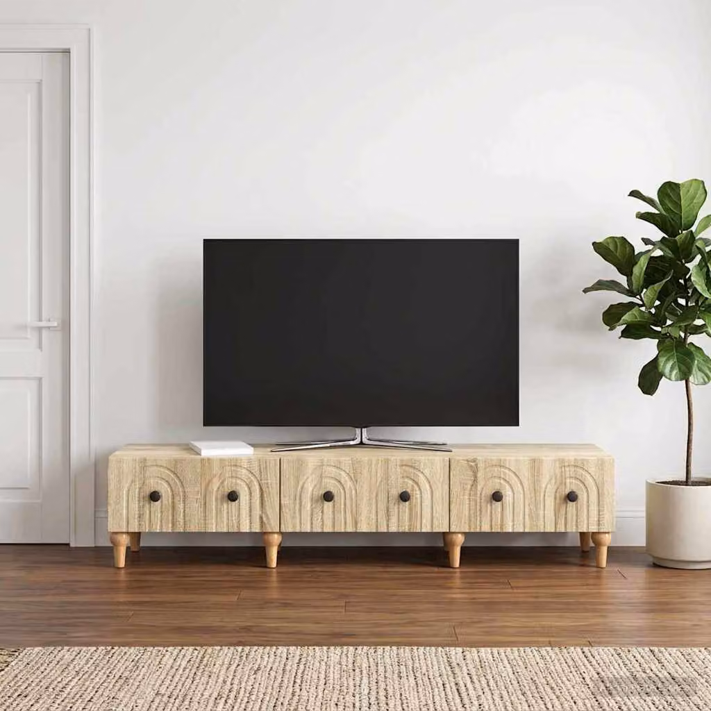 Mobile TV vidaXL in Rovere Sonoma e Legno Ingegnerizzato, L 147 x P 34,5 x H 30 cm
