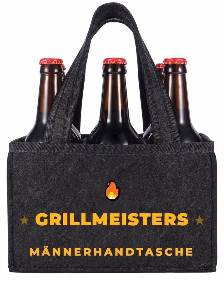 Portabottiglie in feltro per 6 bottiglie, con divisorio, ideale per barbecue, campeggio e feste, dimensioni 24x15x15 cm
