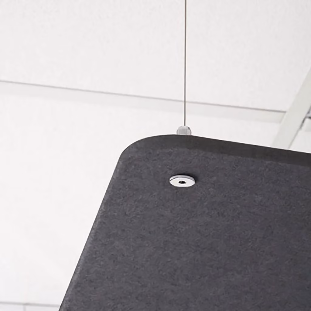 Pannello Fonoassorbente da Soffitto in Feltro GIORDANOSHOP Colore Antracite con Kit di 4 Cavetti L: 150 cm, P: 50 cm – 2