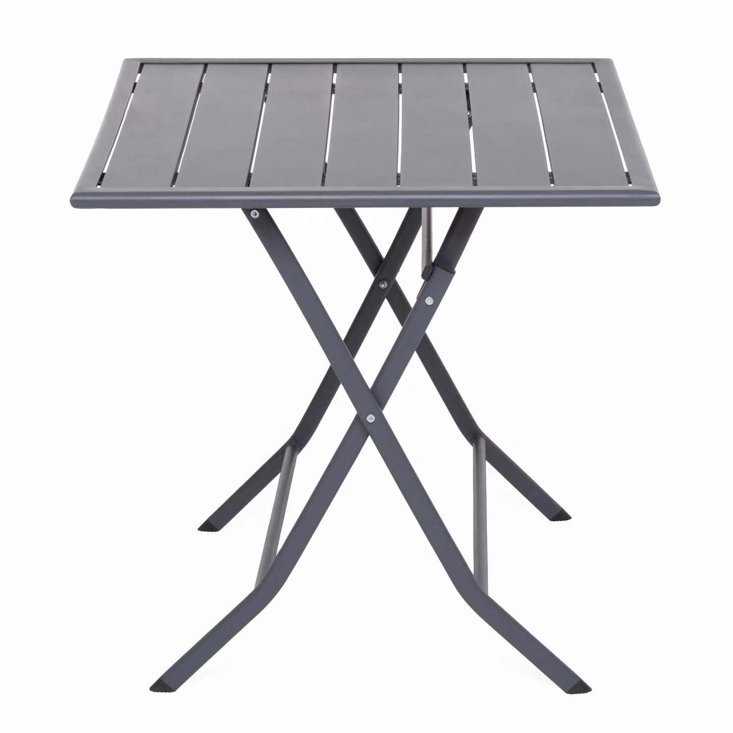 Vestiamo Casa Giardino Tavolo da giardino pieghevole quadrato in acciaio grigio L: 60 cm, P: 60 cm, H: 71 cm – 1