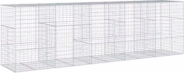 Gabbione recinto a gabbia muro di contenimento con coperchio in ferro zincato argento L/P/H: 500 x 100 x 150 cm