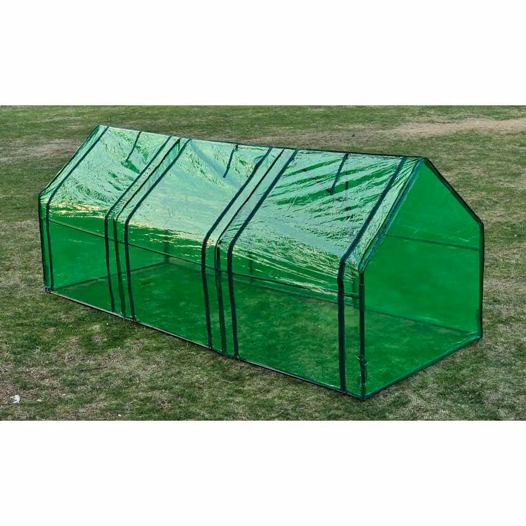 Serra con 3 Ingressi vidaXL Verde e Trasparente con Struttura in Acciaio e Copertura in PVC per Giardino e Orto