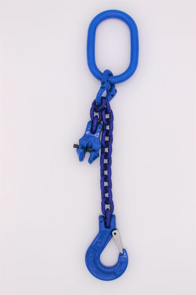 Catena da imbracatura grado 10 1 filo 6,0 m 13 mm con accorciamento blu