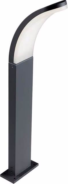 Paletto Lanterna Led Virgola IPERBRIKO Grigio L: 13 cm, P: 8 cm, H: 62,5 cm