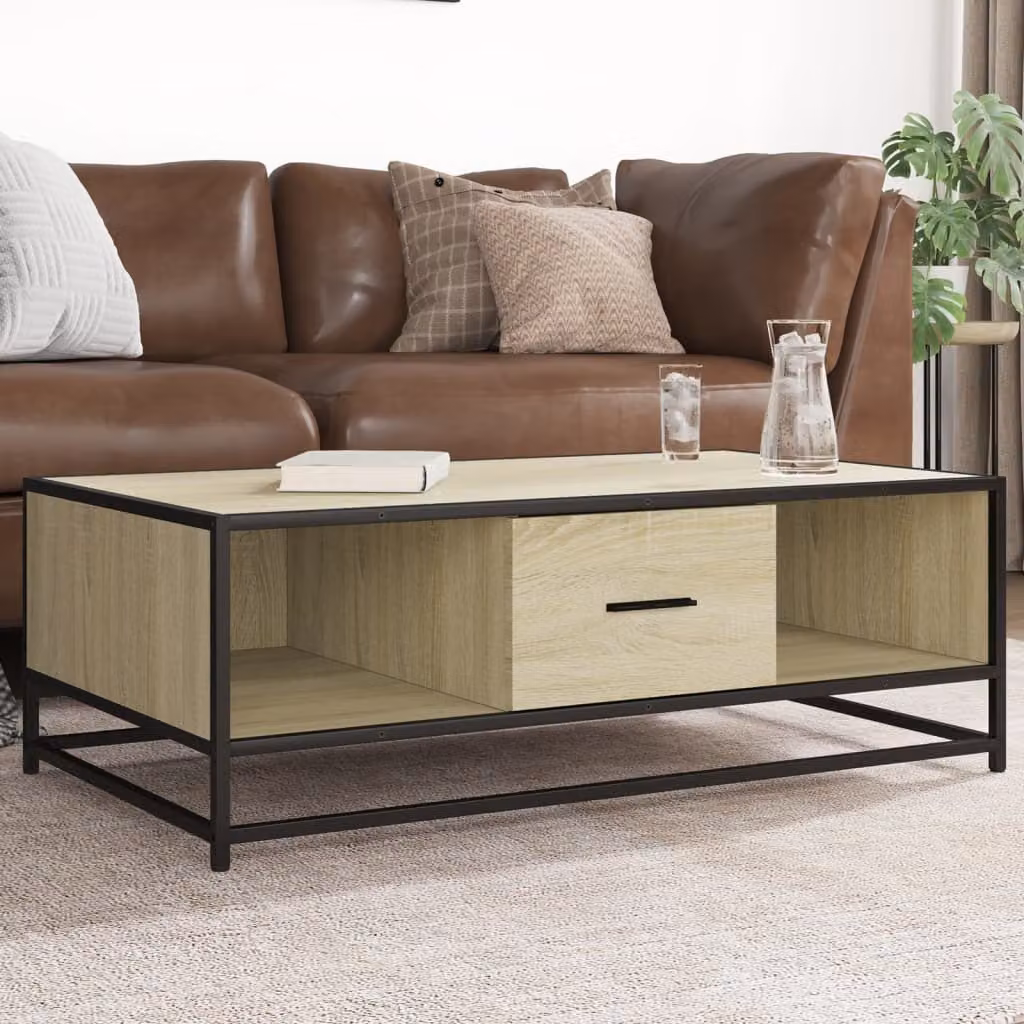Maison Exclusive - Tavolino Sonoma in rovere 100x57x35 cm Materiale ligneo e metallo
