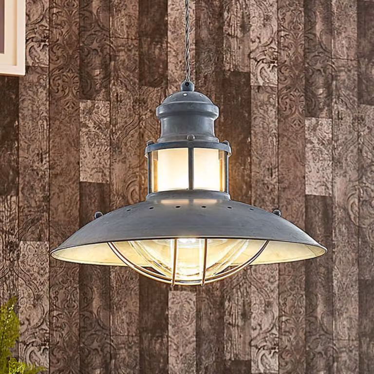 Lampada a sospensione Louisanne Lindby, dimmerabile, Alluminio / Grigio / Zincato, Cucina, Metallo, Industriale, Lampada a sospensione