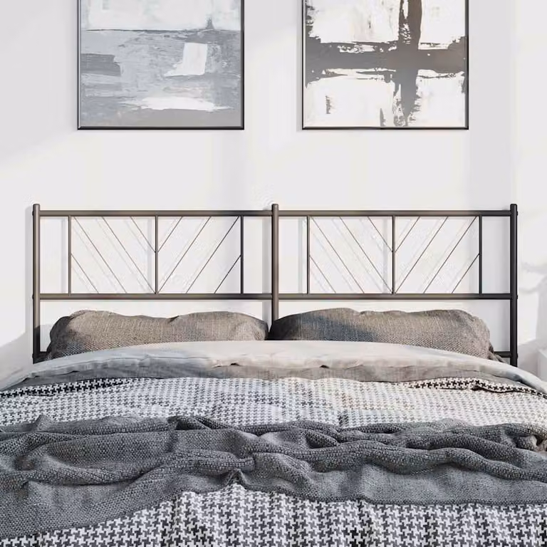 Testiera di ricambio vidaXL in metallo nero laccato per letto 150x200 cm