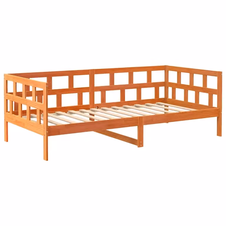 Design Mania Divano Letto Dormeuse in Legno di Pino Marrone Cera L 90 x P 200 cm