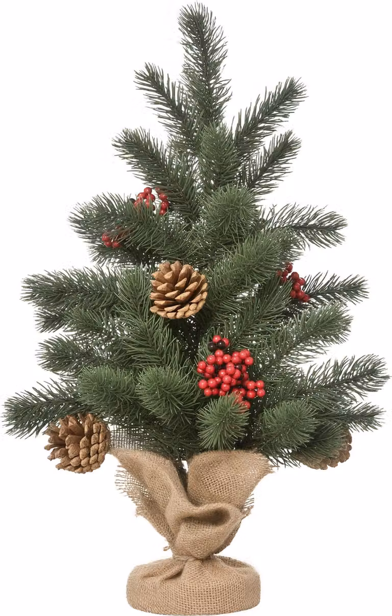 HOMCOM Albero di Natale 50 cm, 55 rami, stabile, in polietilene color cemento verde