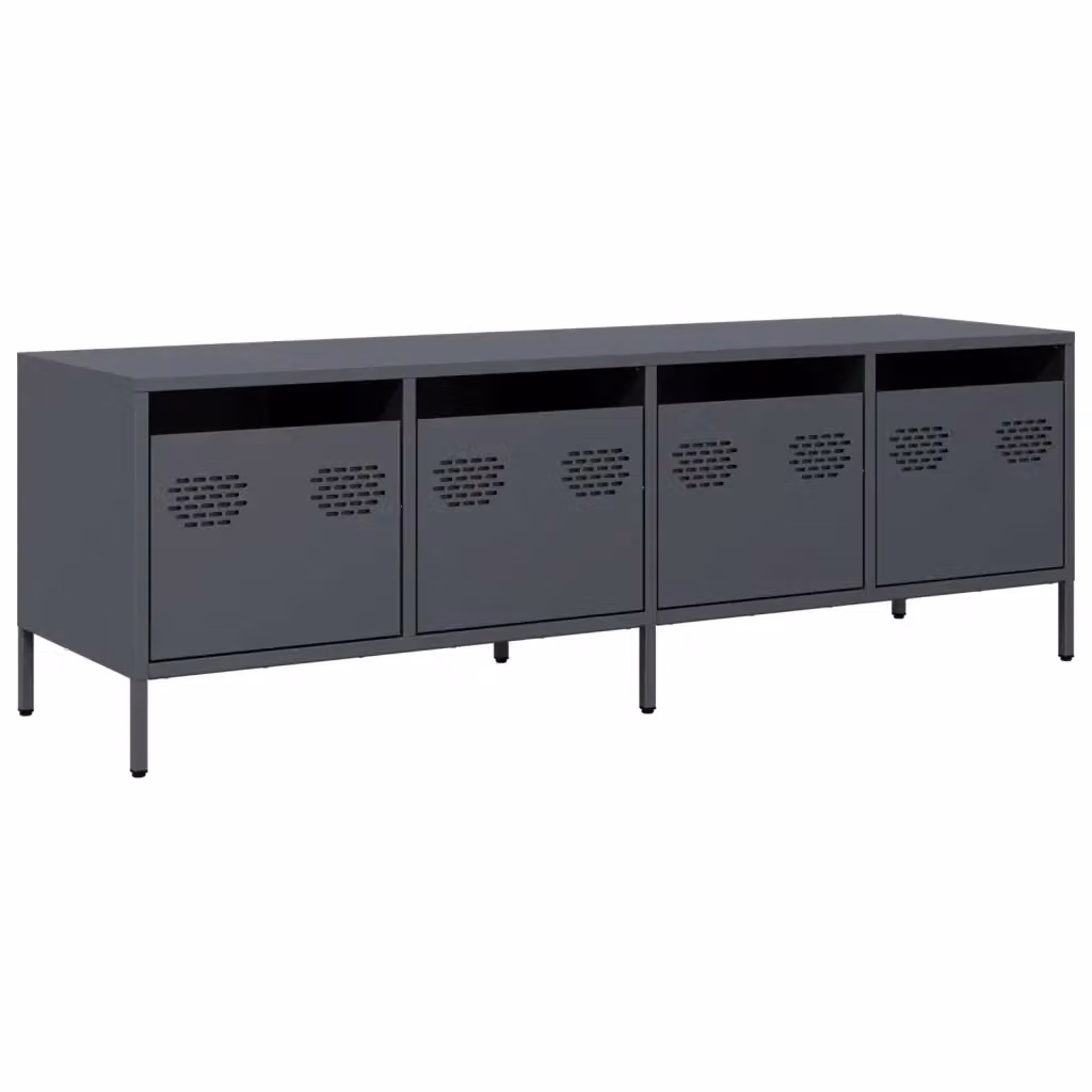 Mobile TV industrial in metallo antracite vidaXL L: 135 cm, P: 39 cm, H: 43,5 cm – 2