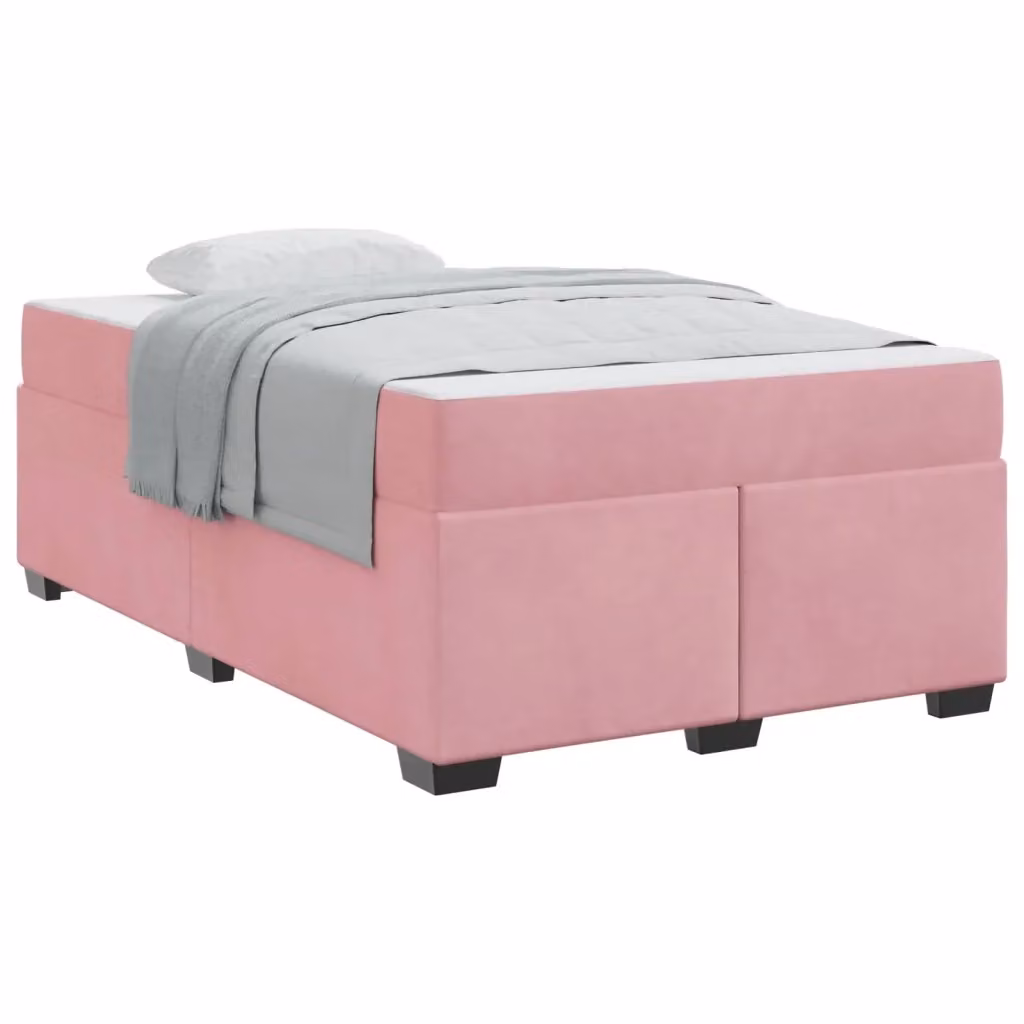 Letto con struttura imbottita in tessuto rosa vidaXL L: 120 cm, P: 200 cm, H: 66 cm – 2