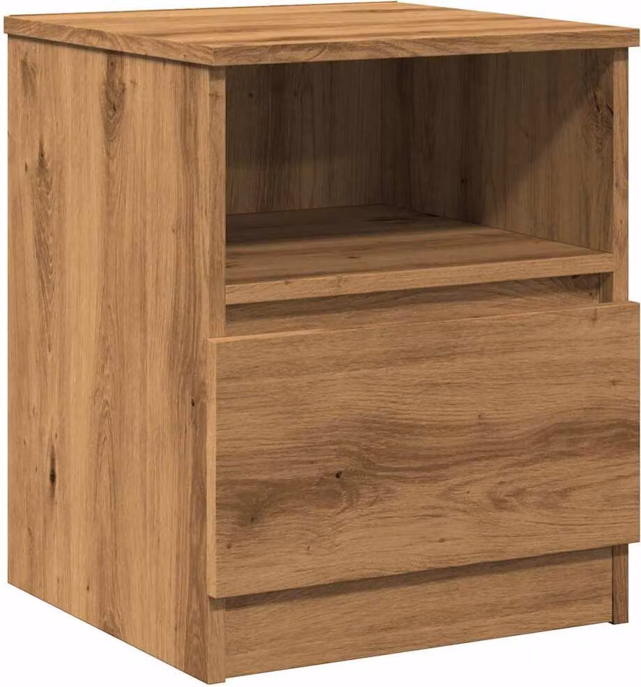 Comodino Rovere Artigianale 40x40x50 cm in Legno Multistrato