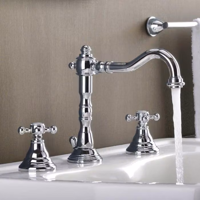 Miscelatore per lavabo a tre fori Kronenbach IOTA 2.0, completo di gruppo di scarico