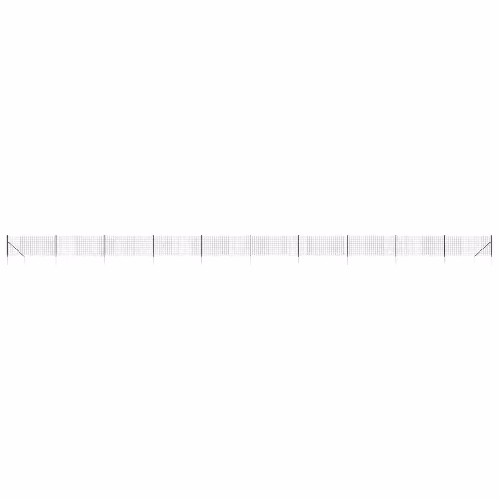 Recinzione Metallica vidaXL in Acciaio Zincato Rivestito in PVC con Picchetti di Ancoraggio Colore Antracite L: 25 m, H: 1,1 m – 2