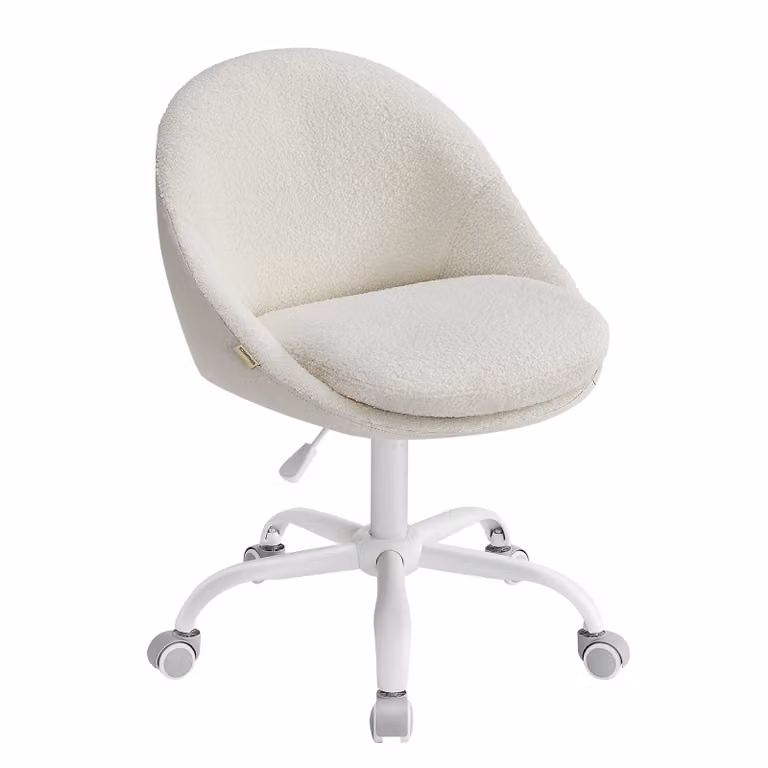 Sedia da Studio in Casa Grigio, Grigio / Tessuto di Cotone-lino