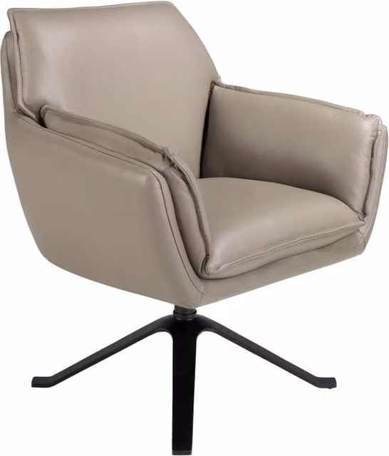 Poltrona girevole in pelle grigio scuro
