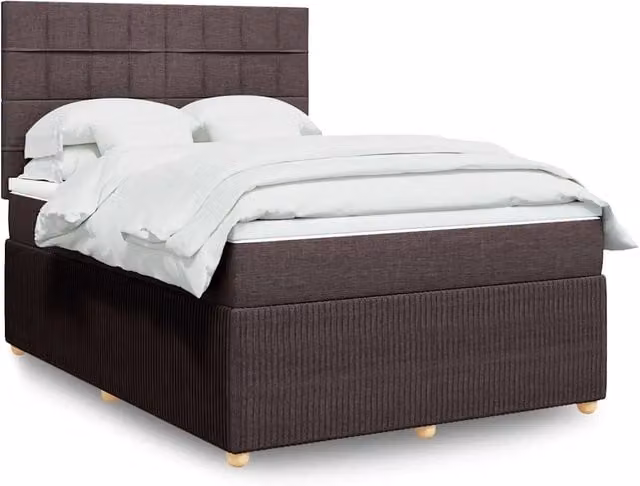 Letto Ibrido Moderno vidaXL con Materasso e Struttura in Legno di Pino, Colore Marrone e Bianco, L/P/H: 140 x 190 x 150,5 cm – 1