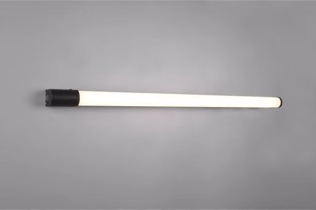 Applique con specchio per bagno Piera di Trio Leuchten con LED luce bianca calda, bordo nero e protezione IP44