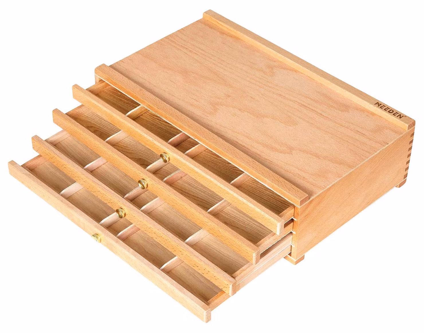 Contenitore con 4 cassetti in legno di faggio, dimensioni 38,1 x 22,86 x 11,43 cm