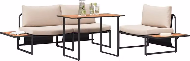 Set da Pranzo per Giardino 3 pcs Talpa Acciaio