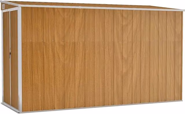 Casetta da giardino a muro marrone 118x288x178 cm in acciaio zincato CFW5279136