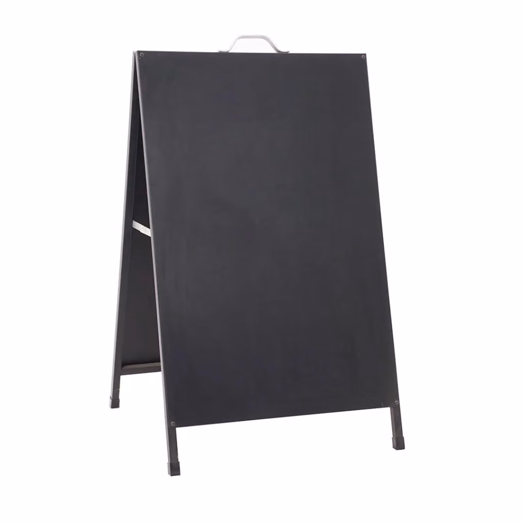 Espositore Pubblicitario Bifacciale GIORDANOSHOP con Lavagna in Metallo Nero e Bianco L: 60 cm, H: 90 cm – 2