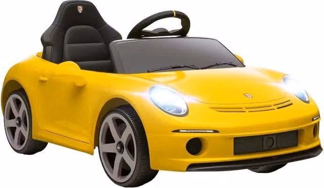 Auto elettrica per bambini con telecomando, musica, clacson, USB e cintura di sicurezza, gialla, per 3-5 anni