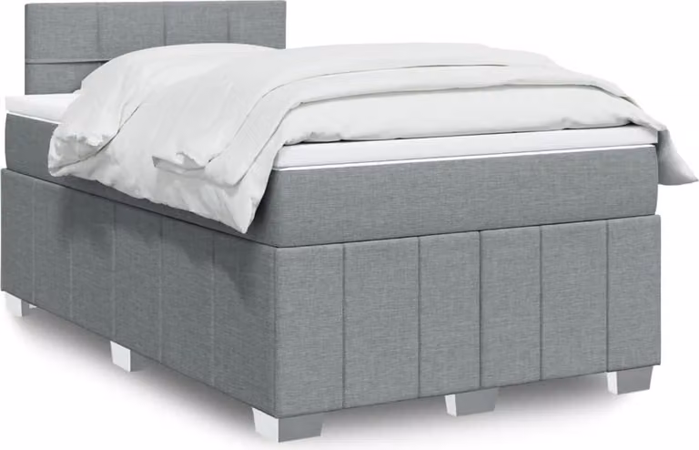 Maison Exclusive - Letto boxspring con materasso Grigio chiaro 120x190 cm Tessuto