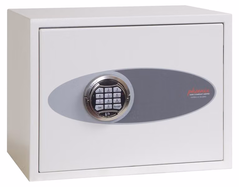 Phoenix Fortress KS0041E Cassaforte a chiave con serratura elettronica - 42 ganci - Bianco