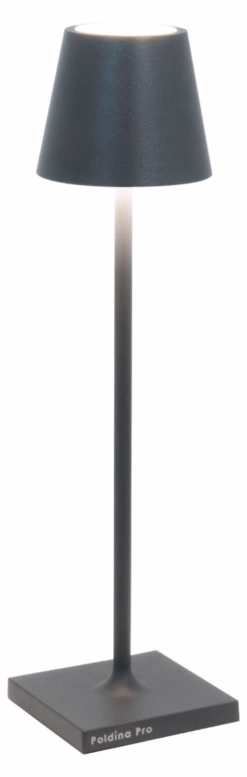 Lampada a led da tavolo Poldina Pro Micro Grigio Scuro ricaricabile e dimmerabile con batteria fino a 12 ore