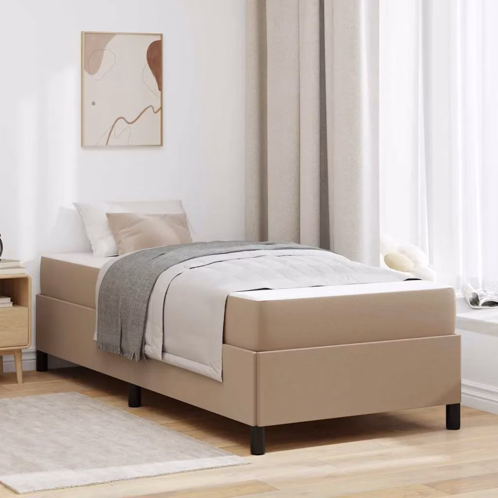 Struttura del letto moderna vidaXL in tessuto beige con doghe in legno L/P/H: 203 x 90 x 55 cm