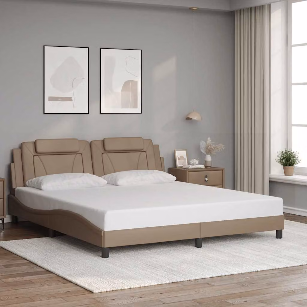 Giroletto Viana vidaXL in similpelle color cappuccino senza materasso L/P: 180 x 200 cm – 1