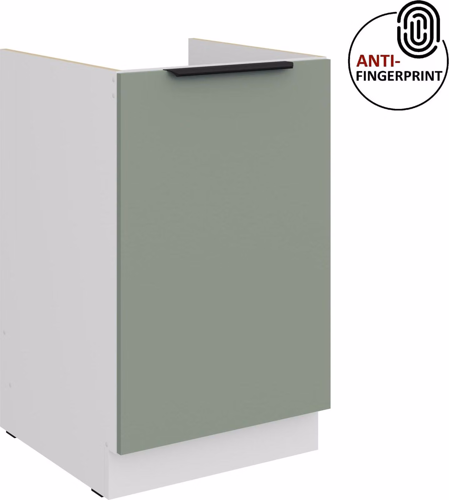 Mobile sottolavello da cucina 50 cm Cucina ARIA Acquamarina ultra opaco + Bianco opaco, frontali di alta qualità con rivestimento anti-impronta Angolo cottura Blocco cucina