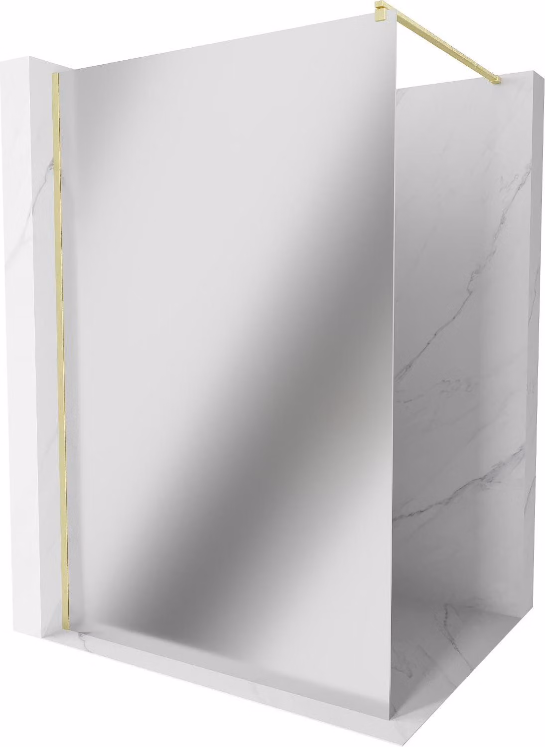 Mexen Kioto parete doccia Walk-in 100 x 200 cm, specchio 8 mm, oro spazzolato - 800-100-101-55-50