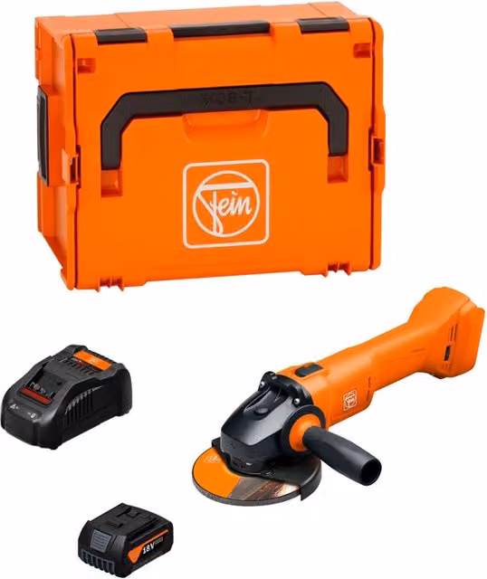 Smerigliatrice angolare FEIN CCG 18-125-10 AS arancione con batteria da 5,0 Ah, caricabatterie GAL1880CV e L-Boxx 238 – 1