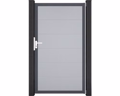 Cancello a innesto GroJa BasicLine 100x180cm, telaio universale DIN in alluminio DB 703 grigio argento