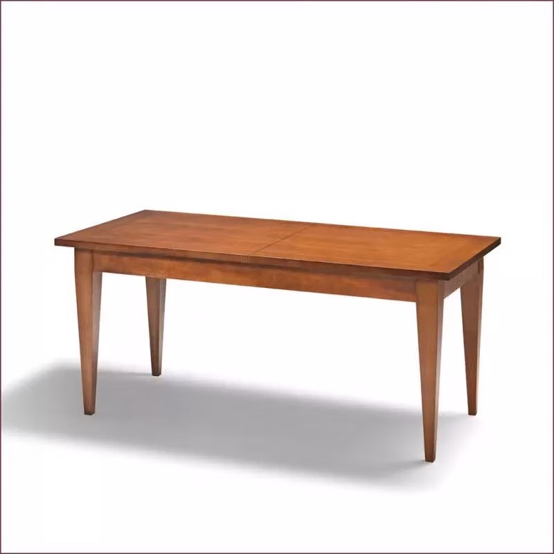 Tavolo allungabile moderno Mobili 2G in legno massello color noce con gamba a colonna centrale L: 180 cm, P: 90 cm, H: 80 cm – 1