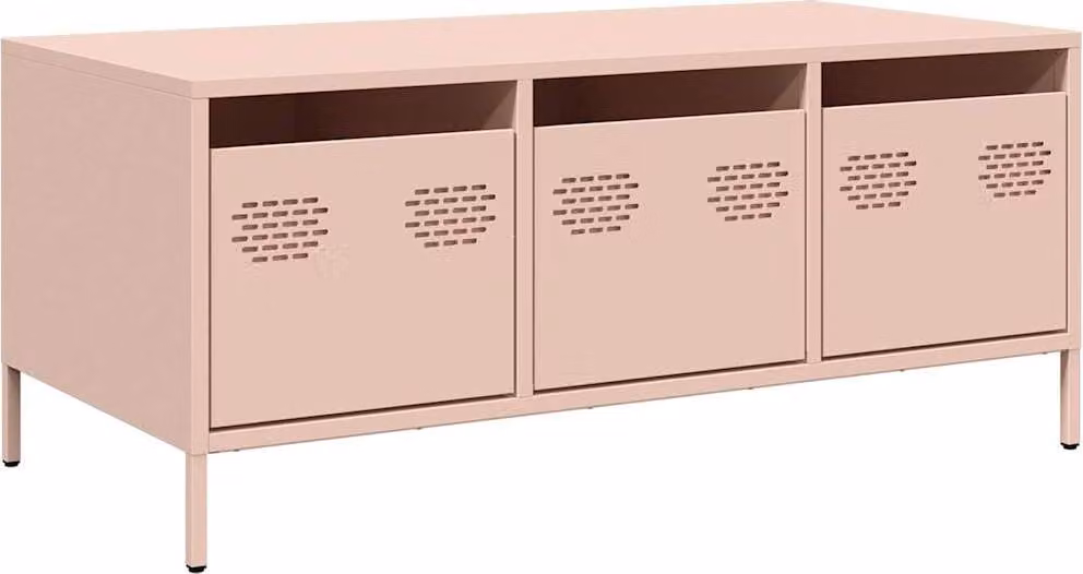 Tavolino Rosa 101,5x50x43,5 cm in Acciaio Laminato a Freddo