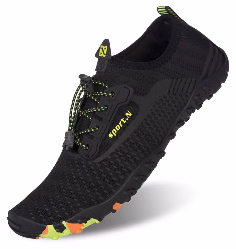 Scarpe da acqua unisex, adatte per la spiaggia e il nuoto (colore nero, taglia 42 EU)