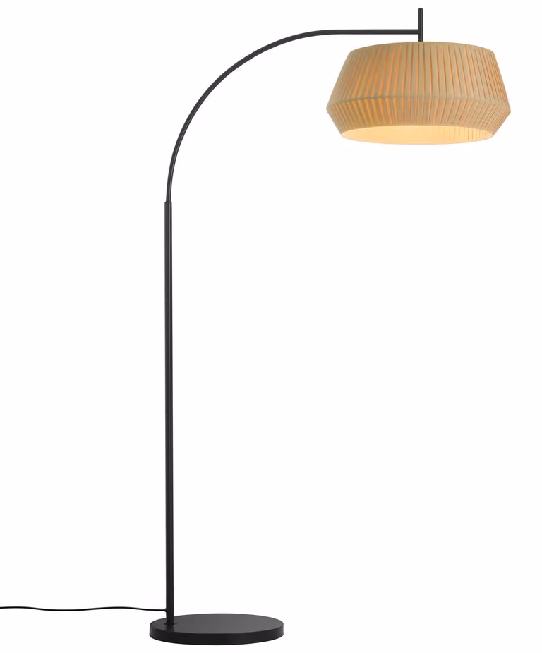Lampada da terra Dicte Lampada da lettura Ø 53 cm Beige / Nero
