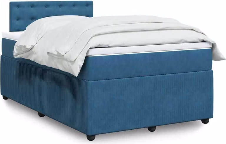 Maison Exclusive - Letto boxspring con materasso blu 120x200 cm in velluto