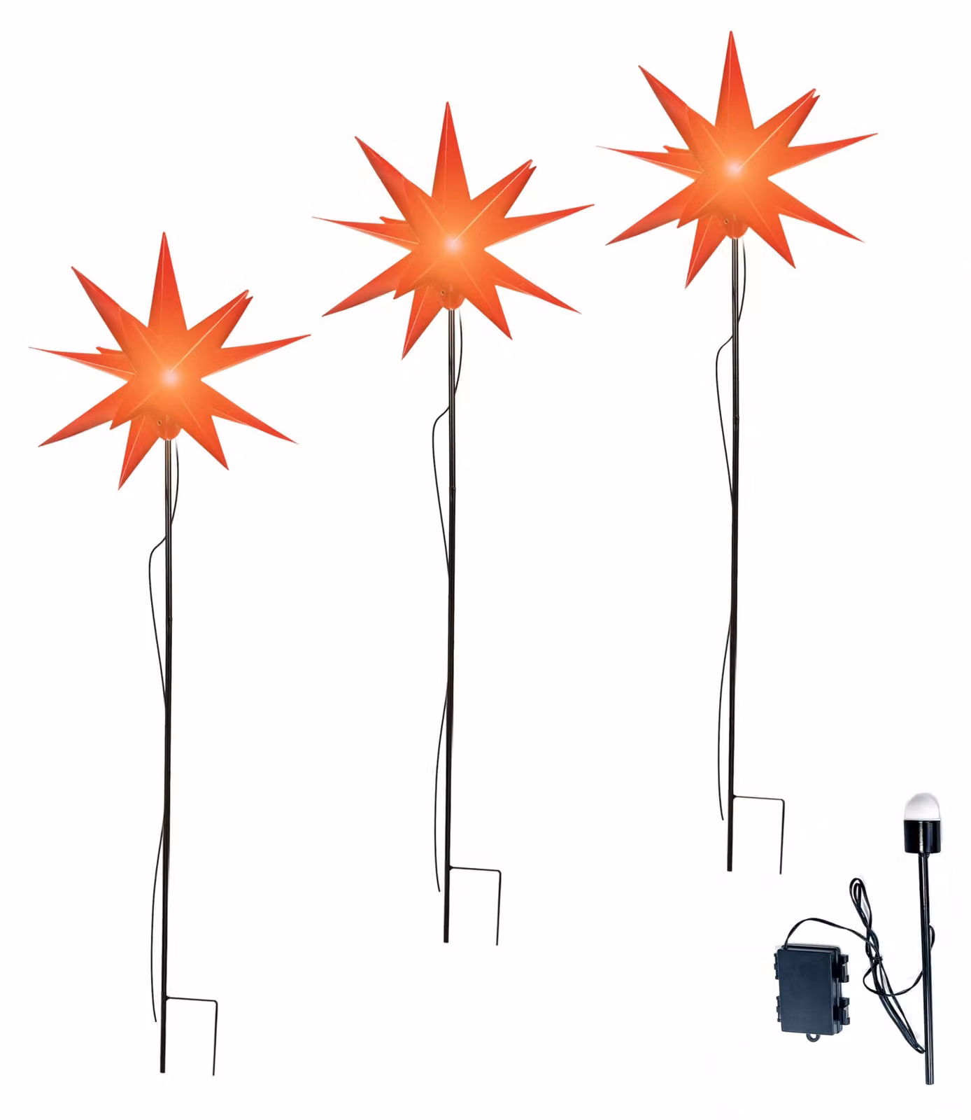 Set di luci a LED 3D per lo scafo, 3 pezzi, colore rosso, diametro 27 cm, con timer, resistente alle intemperie