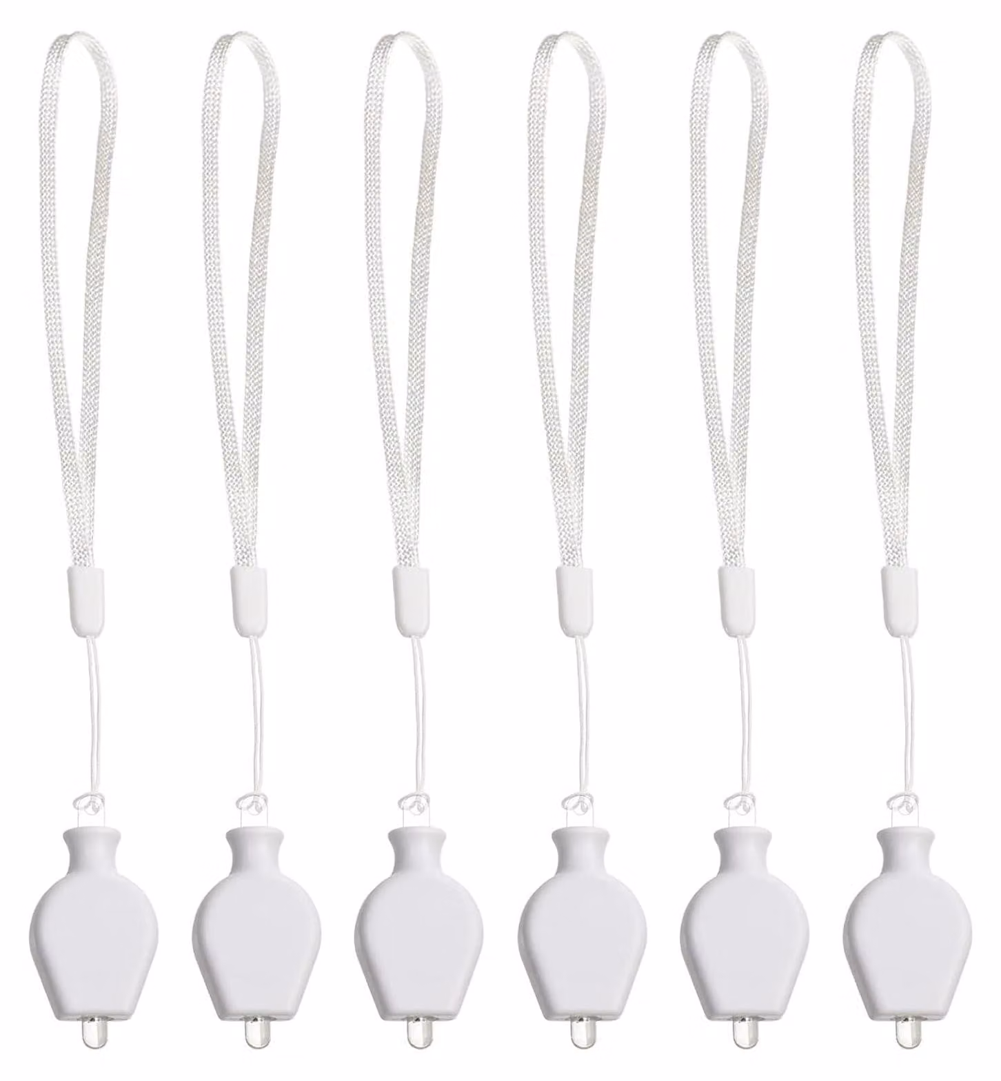 Catena di luci a LED a forma di palloncino, set da 6, luce bianco caldo, con corda per appenderla, realizzata in plastica