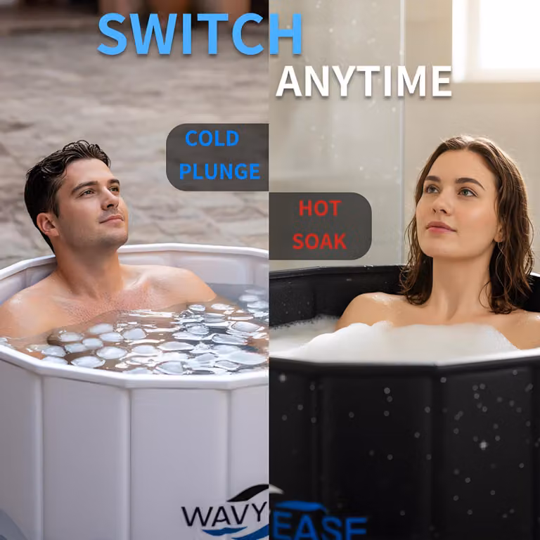 Vasca da bagno pieghevole, 80 x 66 cm, ideale per il relax, colore nero