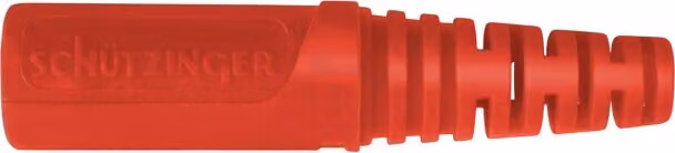 1 connettore placcato in rosso, 70 VDC, 32 A, 33 VAC, con morsetti a banana da 4 mm, modello KU 09 L NI / RT, connettore a banana