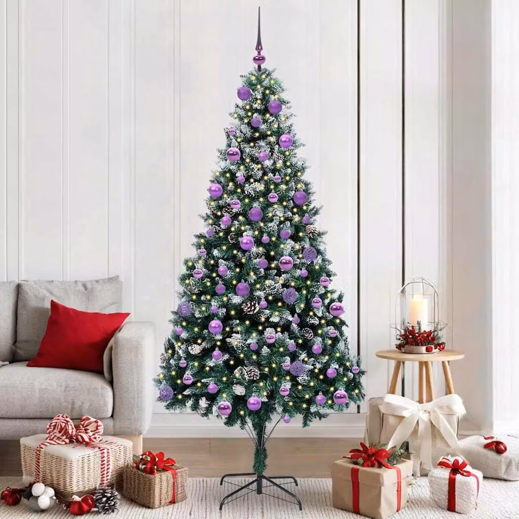 Maison Exclusive - Albero di Natale artificiale con 300 LED e supporto, verde, 210 cm