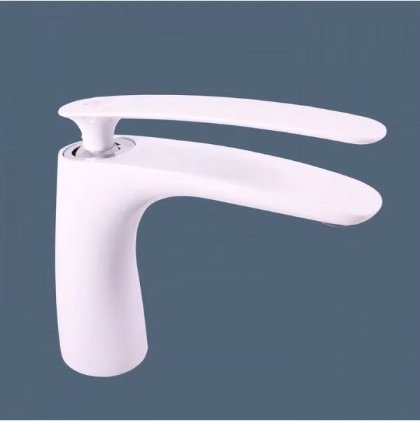 TIGRIS miscelatore lavabo in ottone cromato bianco senza sifone