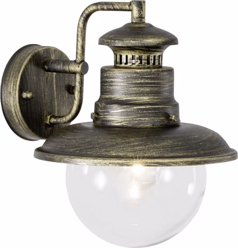 artu, lampada da parete per esterni color oro nero, sospensione 96128/86 Brilliant