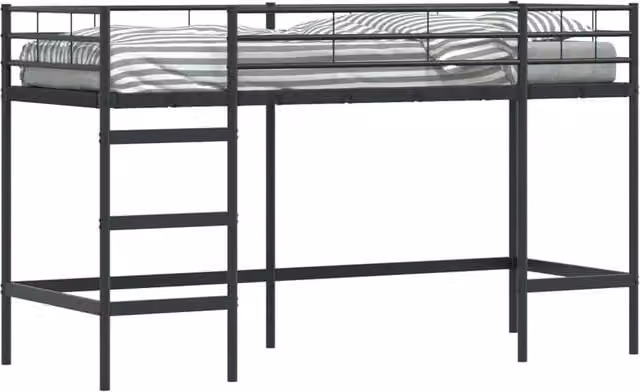 Struttura del letto loft per Bambini | Letto Infantile | Lettino Nero 99,5 x 190 cm Acciaio
